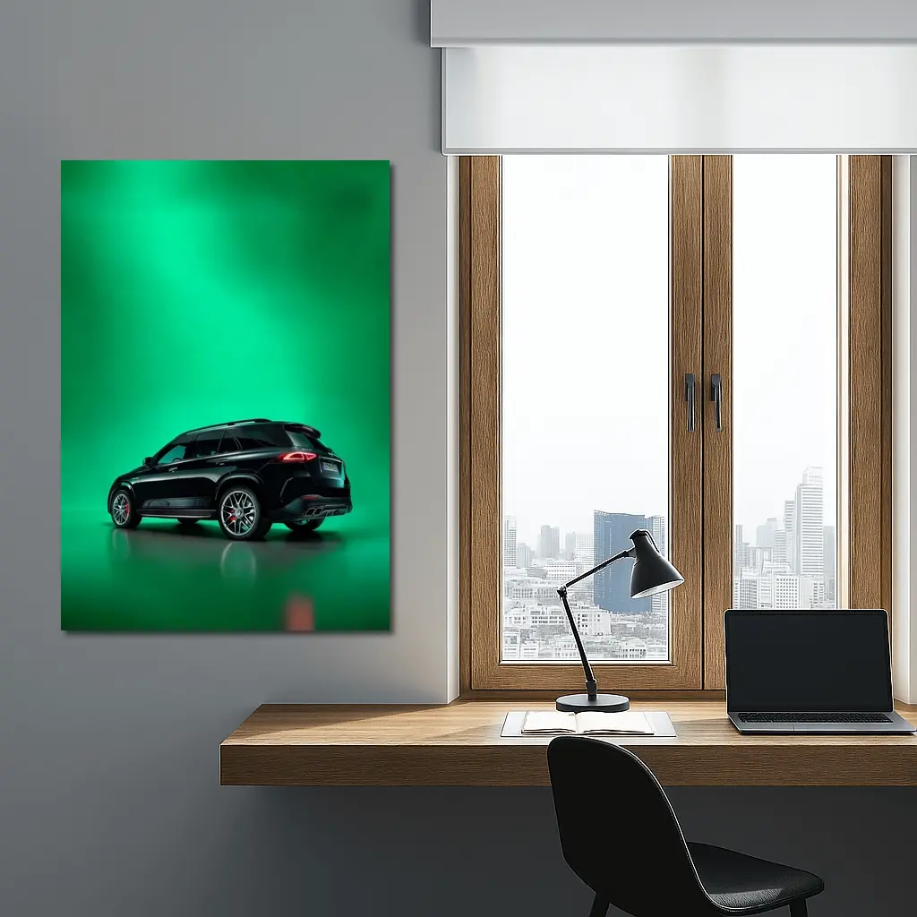 Mercedes AMG GLE Black On Green Background – Wall Art
